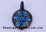 LP36 13*30*45mm heart inner flower lampwork glass pendants