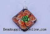 LP66 13*40*50mm diamond inner flower lampwork glass pendants