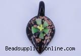 LP83 12*30*57mm leaf inner flower lampwork glass pendants