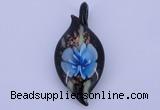 LP84 13*26*58mm leaf inner flower lampwork glass pendants