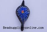 LP92 11*27*62mm leaf inner flower lampwork glass pendants