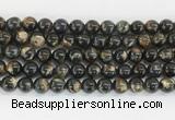 LPBS02 15 inches 8mm round black Lepidolite beads wholesale