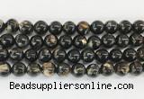 LPBS03 15 inches 10mm round black Lepidolite beads wholesale