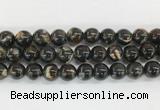 LPBS04 15 inches 12mm round black Lepidolite beads wholesale