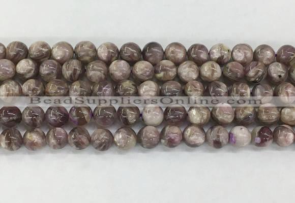 LPBS18 15 inches 8mm round natural purple Lepidolite beads wholesale