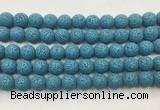 LVBS05 6mm, 8mm, 10mm, 12mm, 14mm, 16mm, 18mm & 20mm round turquoise blue lava beads