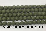 LVBS07 6mm, 8mm, 10mm, 12mm, 14mm, 16mm, 18mm & 20mm round dark green lava beads