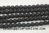 LVBS12 6mm, 8mm, 10mm, 12mm, 14mm, 16mm, 18mm & 20mm round black lava beads