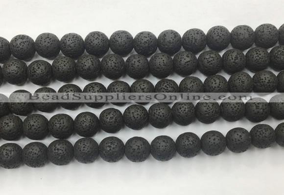 LVBS12 6mm, 8mm, 10mm, 12mm, 14mm, 16mm, 18mm & 20mm round black lava beads