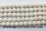 LVBS14 6mm, 8mm, 10mm, 12mm, 14mm, 16mm, 18mm & 20mm round white lava beads