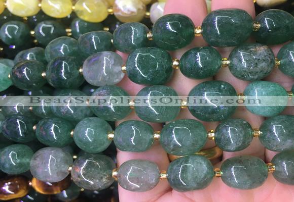 NGBS08 15 inches 8*12 - 10*14mm nuggets green strawberry quartz gemstone beads