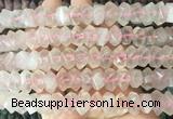 NGBS115 15 inches 8*12mm - 10*14mm faceted nuggets rose quartz beads