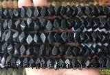 NGBS124 15 inches 8*12mm - 10*14mm faceted nuggets black tourmaline beads