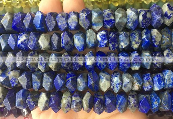 NGBS128 15 inches 8*12mm - 10*14mm faceted nuggets lapis lazuli beads