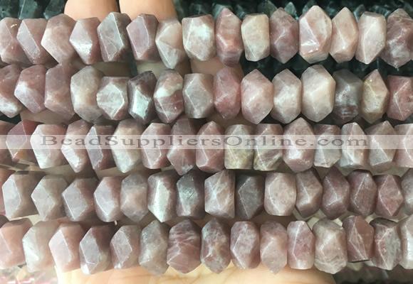 NGBS129 15 inches 8*12mm - 10*14mm faceted nuggets sunstone beads