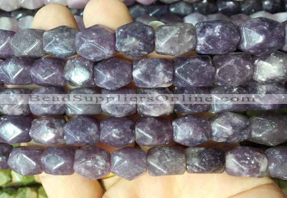 NGBS135 15 inches 9*11mm faceted nuggets lepidolite gemstone beads