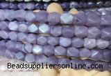 NGBS136 15 inches 9*11mm faceted nuggets lepidolite gemstone beads