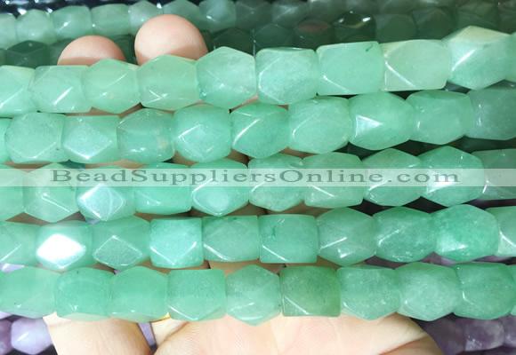 NGBS138 15 inches 9*11mm faceted nuggets green aventurine gemstone beads