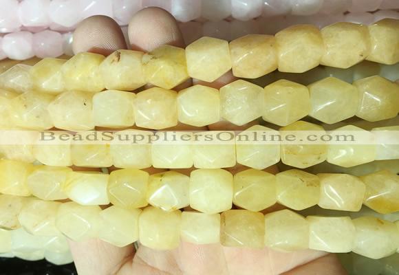 NGBS142 15 inches 9*11mm faceted nuggets yellow aventurine gemstone beads