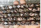 NGBS149 15 inches 9*11mm faceted nuggets black veined rhodonite gemstone beads