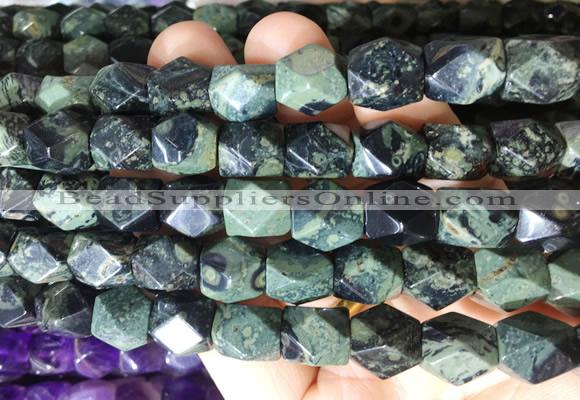 NGBS152 15 inches 9*11mm faceted nuggets kambaba jasper gemstone beads