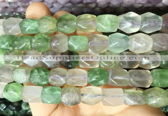 NGBS153 15 inches 9*11mm faceted nuggets fluorite gemstone beads