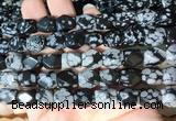 NGBS155 15 inches 9*11mm faceted nuggets snowflake obsidian gemstone beads