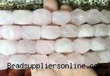 NGBS159 15 inches 13*18mm faceted nuggets rose quartz gemstone beads