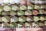 NGBS164 15 inches 13*18mm faceted nuggets unakite gemstone beads