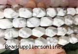 NGBS168 15 inches 13*18mm faceted nuggets white howlite gemstone beads