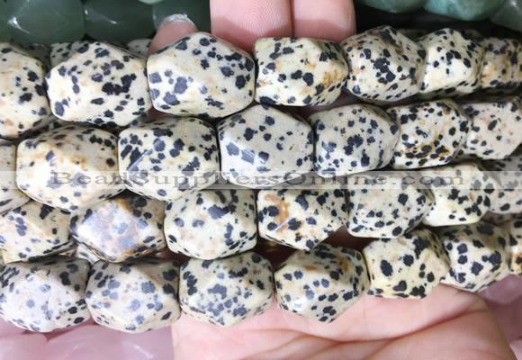 NGBS173 15 inches 13*18mm faceted nuggets dalmatian jasper gemstone beads