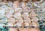 NGBS188 15 inches 10*14mm - 12*16mm faceted freeform white crystal beads