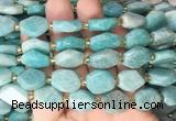 NGBS192 15 inches 10*14mm - 12*16mm faceted freeform amazonite beads