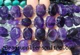 NGBS196 15 inches 10*14mm - 12*16mm faceted freeform amethyst beads