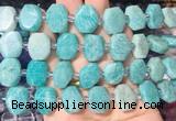 NGBS198 15 inches 10*14mm - 12*16mm faceted freeform amazonite beads