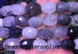 NGBS30 15 inches 12*16 - 13*18mm faceted nuggets black rutilated quartz beads