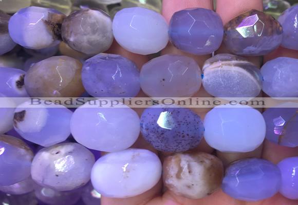 NGBS47 15 inches 12*16 - 13*18mm faceted nuggets blue chalcedony beads