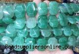 NGBS69 15 inches 13*18mm - 15*20mm faceted freeform green strawberry quartz beads