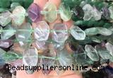 NGBS70 15 inches 13*18mm - 15*20mm faceted freeform fluorite beads