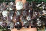 NGBS76 15 inches 13*18mm - 15*20mm faceted freeform Plum blossom tourmaline beads