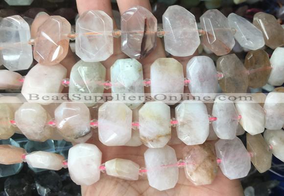 NGBS79 15 inches 13*18mm - 15*20mm faceted freeform Morganite beads