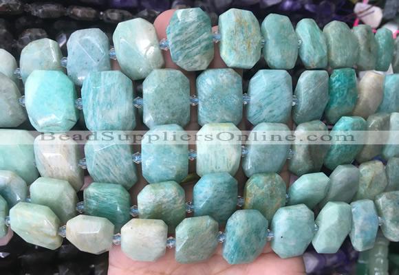 NGBS81 15 inches 13*18mm - 15*20mm faceted freeform amazonite beads