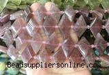 NGBS93 15 inches 13*22mm - 15*25mm faceted marquise strawberry quartz beads