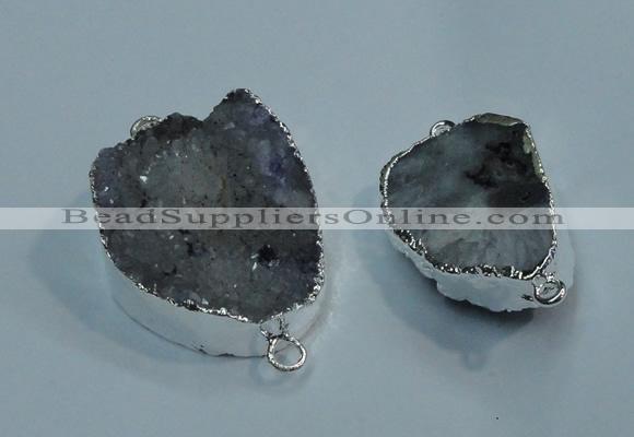 NGC06 20*30mm - 25*35mm freeform druzy agate connectors