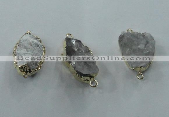 NGC100 18*25mm - 25*35mm freeform druzy agate connectors wholesale