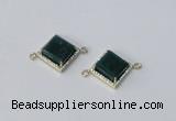 NGC1033 12*12mm diamond agate gemstone connectors wholesale