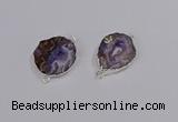 NGC1087 18*25mm - 25*35mm freeform druzy agate gemstone connectors