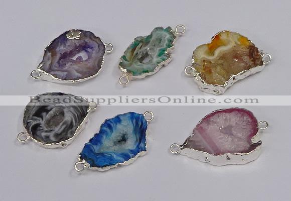 NGC1091 18*25mm - 25*35mm freeform druzy agate gemstone connectors