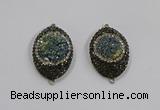 NGC1109 25*35mm oval druzy agate connectors wholesale