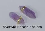 NGC1129 12*40mm - 12*45mm sticks amethyst connectors wholesale